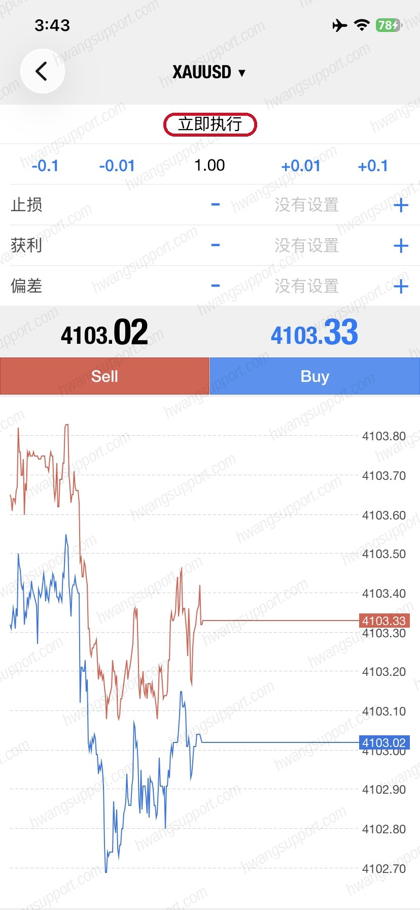 立即执行市价单界面