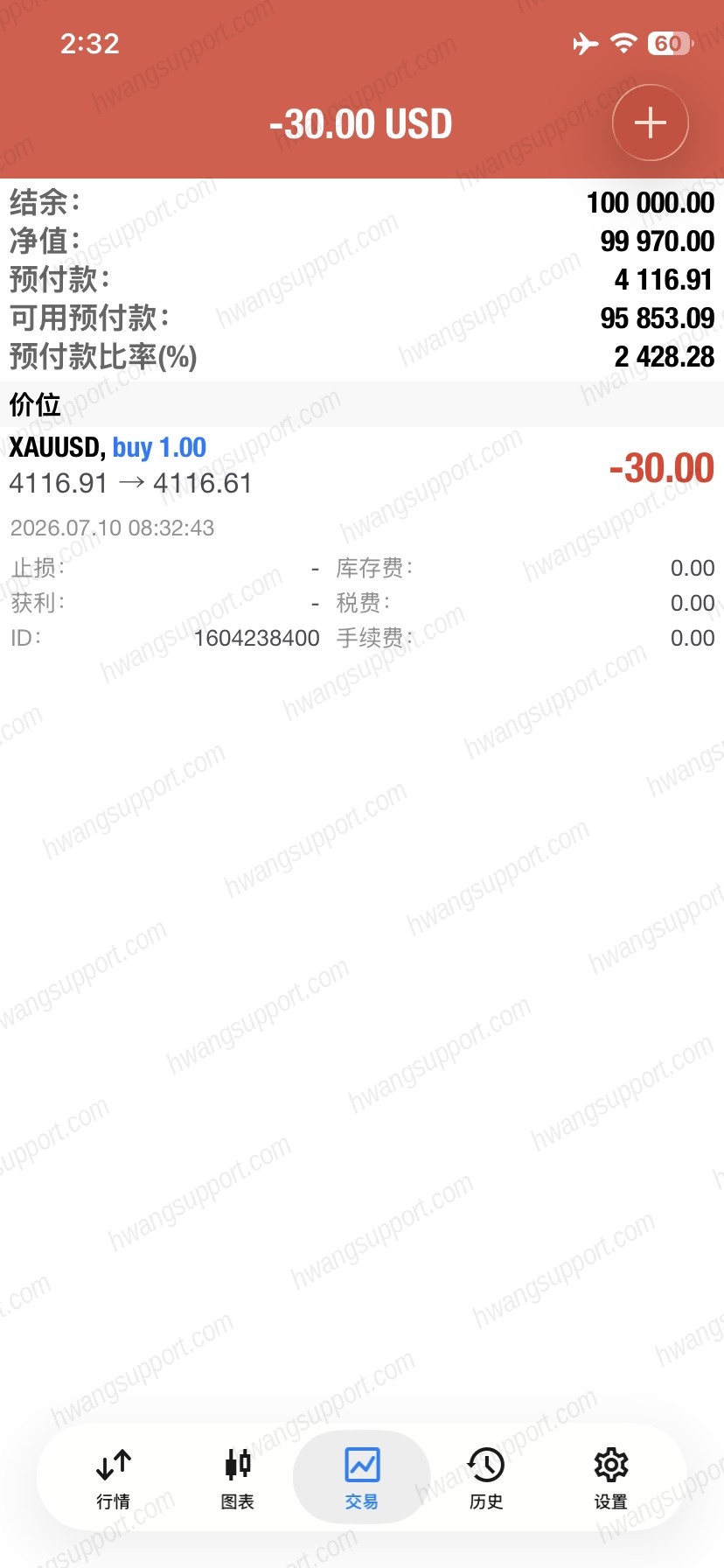 交易页显示浮动盈亏和账户资金